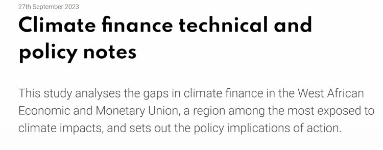 Climate Finance Technical and Policy Notes