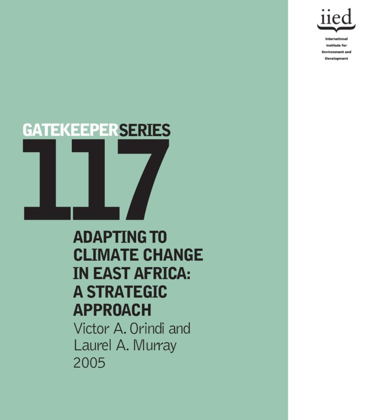 Adapting to Climate Change in East Africa: A Strategic Approach