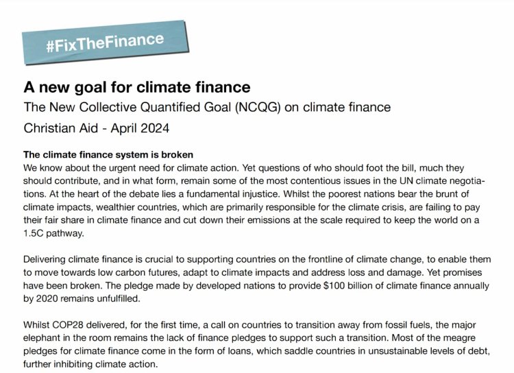 A new goal for climate finance